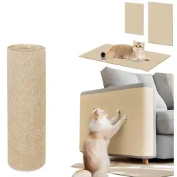 UAMLY Alfombrilla rascadora autoadhesiva para gatos - Beige - 13 x 13 x 7,5 cm