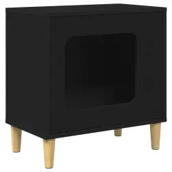 vidaXL Casa para Gatos Negro 51 x 30 x 52 cm Madera de ingeniería - 51 x 30 x 52 cm
