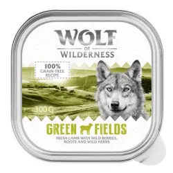 Wolf of Wilderness 6 x 300 g - Green Fields, con cordero
