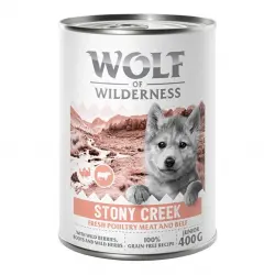 Wolf of Wilderness Expedition Junior 6 x 400 g - Stony Creek - Ave con vacuno