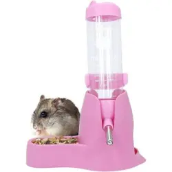 ZooVenture Dispensador de agua automático colgante 3 en 1 para hámsteres - Rosa