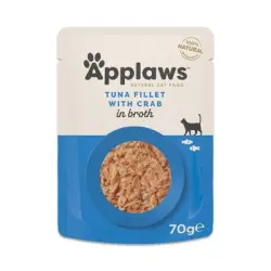Applaws Cat Natural en caldo 12 x 70 g - Filete de atún con cangrejo