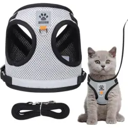 HausPets Arnés rosa ajustable para gatos, todas las tallas - 1 artículo