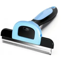 Pawffee Cepillo azul para perros y gatos: aseo profesional pelo largo corto - 1 pieza