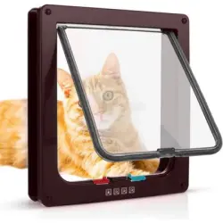Pawffee Gatera marrón M – Apertura magnética de 4 vías con túnel integrado - 1 pieza