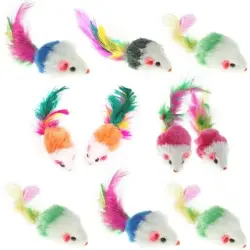 Pawffee Juego de 10 ratones de peluche para gatos y otras mascotas. - 1 pieza