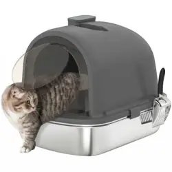 PawHut Arenero para Gato - Gris Oscuro