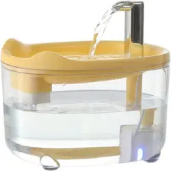 UAMLY Fuente de agua para gatos con bomba silenciosa - Amarillo 1500 ml