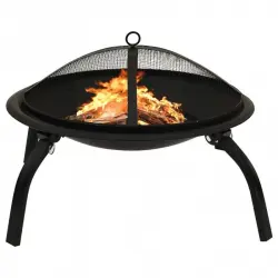 VidaXL Brasero y Barbacoa 2 en 1 con Atizador Acero