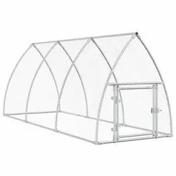 vidaXL Jaula para gallinas acero galvanizado plateado 300x105x120 cm