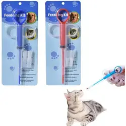 ZooVenture Dispensador de medicamentos para gatos/perros de 2 piezas - Juego de 2 piezas: Rojo + Azul