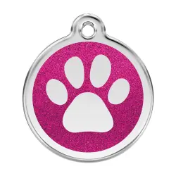 Placa identificativa Huella Brillante Fucsia M