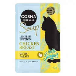 Cosma Soup 12 x 40 g - Pechuga de pollo con papaya - Edición de verano