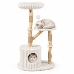 GIANTEX Árbol para Gatos de 3 Niveles, 56 x 41 x 105 cm - Beige
