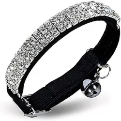 UAMLY collar de terciopelo para gato - negro