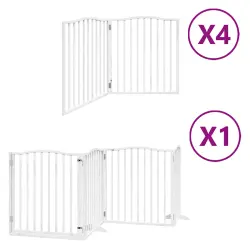 vidaXL Puerta con Paneles Blanco para perros - 80 x 90 x 2 cm