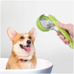 ZooVenture Cepillo verde para el cuidado de perros y gatos - 19*8,5 cm