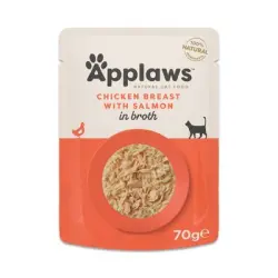 Applaws Cat Natural en caldo 12 x 70 g - Pechuga de pollo con salmón