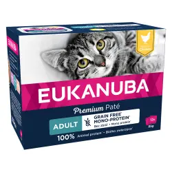 Eukanuba Grain Free Adult 12 x 85 g para gatos - Pollo