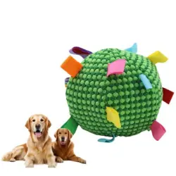 FurryFusion Pelota de peluche con cascabel para gatos y perros - Verde