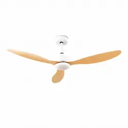 Innovagoods Wuled Ventilador de Techo con Luz LED y 3 Aspas 36W 132cm Blanco/Madera