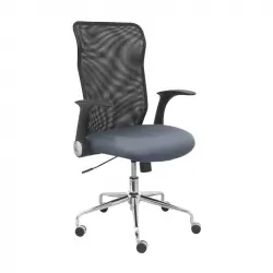 Piqueras y Crespo Minaya Silla Respaldo Malla Negro Asiento Bali Gris Oscuro