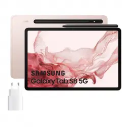 Samsung Galaxy Tab S8 5G 128GB Rosa Dorado + Cargador 25W