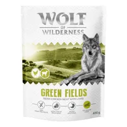 Wolf of Wilderness pienso para perros - Formato de prueba - Senior Green Fields - 400 g (Classic, con cordero)