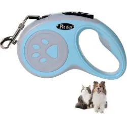 ZooVenture Correa retráctil azul de 5 m para perros - Longitud: 5 m