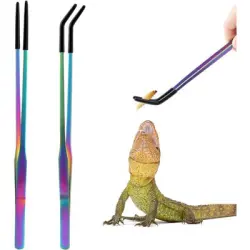 ZooVenture Pinzas para reptiles - Goma, largas, para acuarios - Acero inoxidable