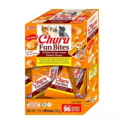 Churu Fun Bites Snack para Gatos Doble Textura Receta de Pollo, 8 x 12 gr