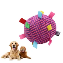 FurryFusion Pelota de peluche con cascabel para gatos y perros - rosa roja