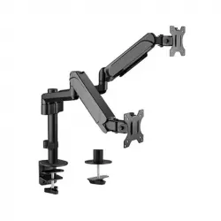 Gembird MA-DA2P-01 Soporte Doble para Monitores 32" VESA 100 Max 18Kg Negro