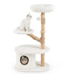 GIANTEX Árbol para Gatos de Interior, 56 x 41 x 105 cm - Beige