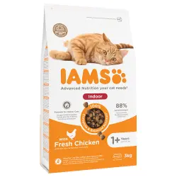 IAMS 2,7 kg / 3 kg pienso para gatos: ¡15 % de descuento! - For Vitality Indoor con pollo fresco (3 kg)