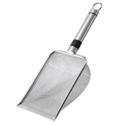 IntiMeg Pala para arena de gato de acero inoxidable - Mango de acero inoxidable
