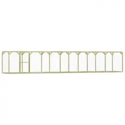 Jaula Gallinero Madera Impregnada Pino Y Acero 9x1,5x1,5 M Vidaxl