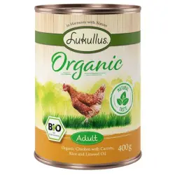 Lukullus Adult Organic Pollo con zanahoria (sin gluten) - 6 x 400 g