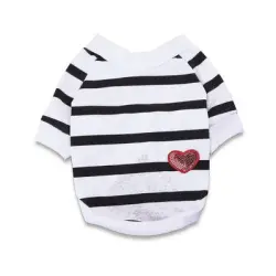 MCBOSON Camiseta de rayas para perros - ropa para perros - Blanco - XL