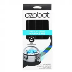 Ozobot Rotuladores Lavables Negro Pack 4 Unidades