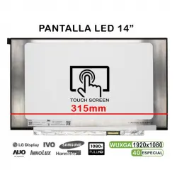 Pantalla Led Táctil De 14" Para Portátil N140hcn-ea1 Rev.c7 Fhd 40 Pines 315mm
