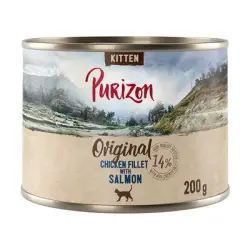 Purizon Kitten 200 g - sin cereales - Filete de pollo con salmón (12 x 200 g)