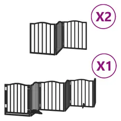 vidaXL Puerta Paneles Álamo para perros - 80 x 90 x 2 cm