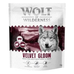 Wolf of Wilderness Adult «Velvet Gloom» pavo y trucha, sin cereales - 1 kg - Receta nueva