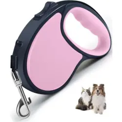 ZooVenture Correa retráctil rosa de 5 m para perros - Color: Rosa | Longitud: 5 m (16 pies)