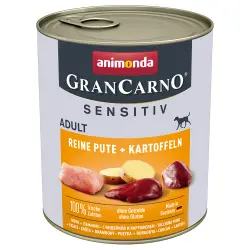Animonda GranCarno Adult Sensitive 6 x 800 g - Puro pavo y patatas