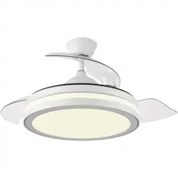 BonPlus BP Ventilador de Techo con Luz y Mando 72W Blanco Aspas Retráctiles