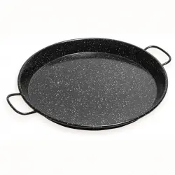 Briebe BRI-700524 Paellera Valenciana Inducción 24cm para Acero Esmaltado Vitrocerámica Fuego Gas Negro