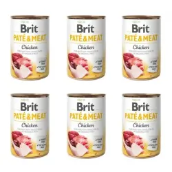 Brit Paté&Meat Chicken Comida Húmeda para Perros con Pollo, 6 x 400 gr