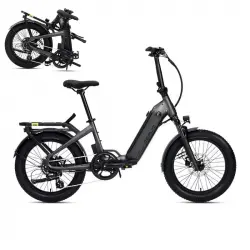 Deruiz Peridot Bicicleta Eléctrica Plegable 20" 500wh Autonomía Máxima de 143km Negro